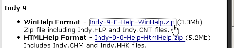 Indyのヘルプファイルをダウンロード
